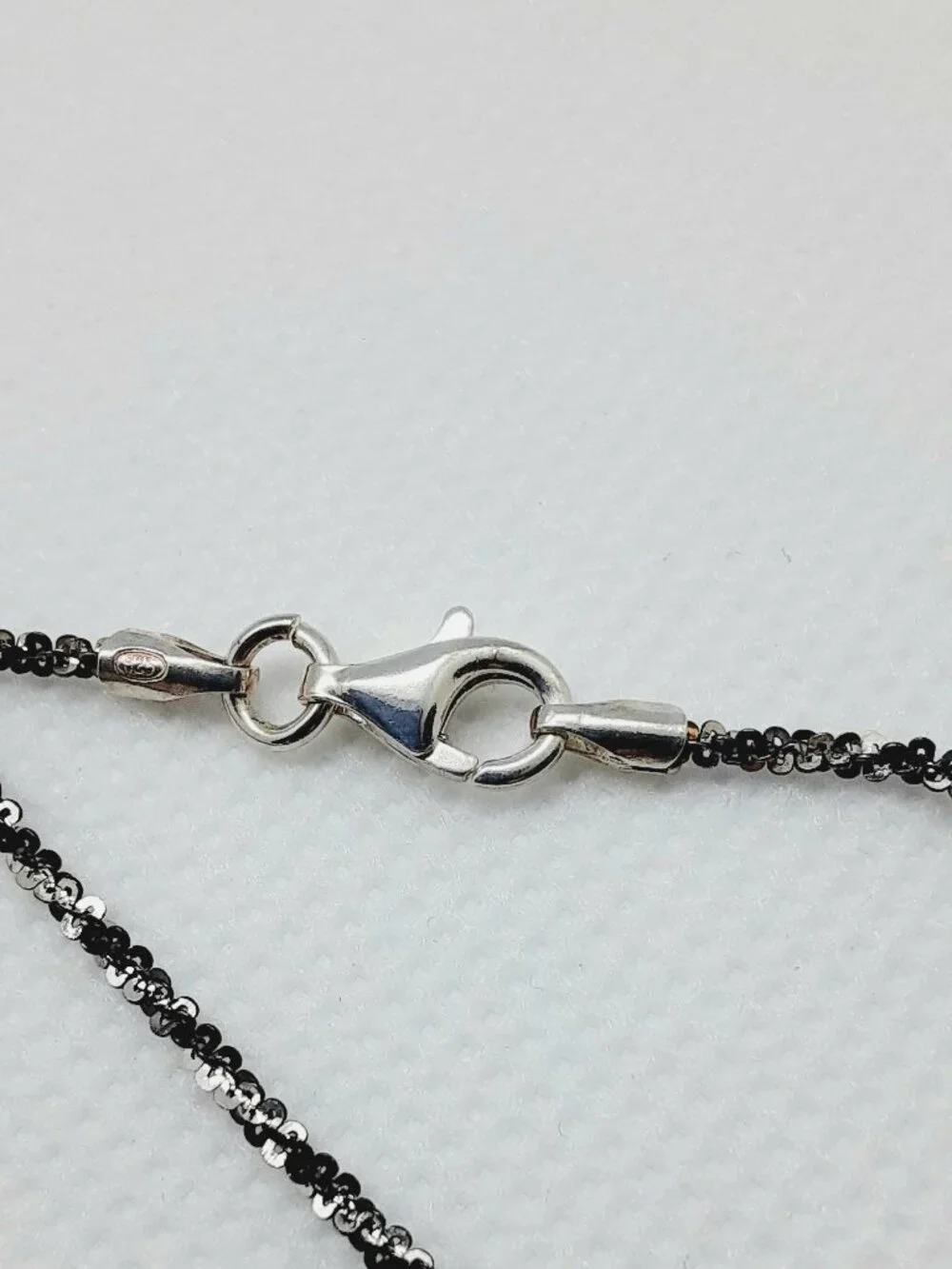 NEW 18 inch 925 oxidized wheat chain and mirrored heart pendant - Picture 5 of 12